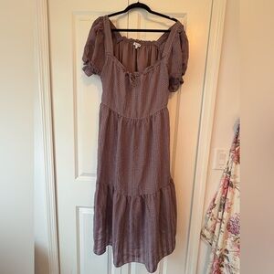 Madewell Mauve Dress with Puff Sleeves